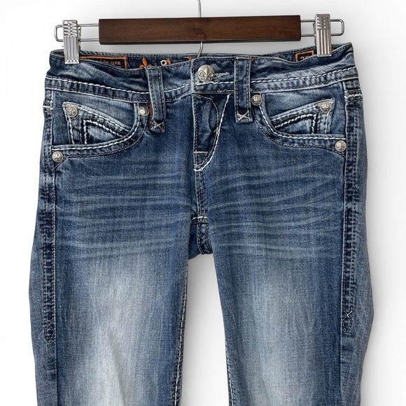 Rock Revival Blair Skinny Jeans 26 Heavy Stitch Flap Pocket 30 Inseam - Picture 9 of 15